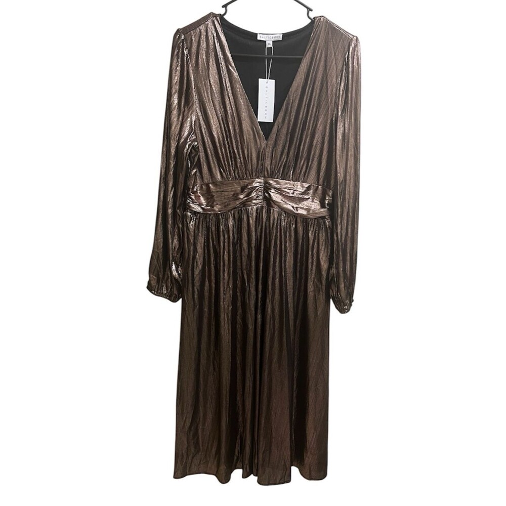 NWT Baltic Born Plus Size Aisha Shimmer Dress in Bronze SZ XL - Picture 2 of 3